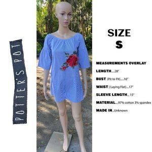 Vintage Potter's Pot mini Dress with floral patch